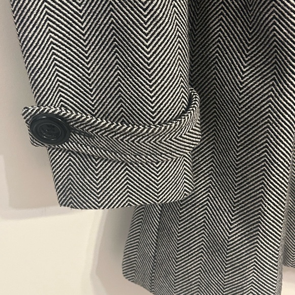 Forever 21 Herringbone Black and White Pea Coat - Picture 3 of 4